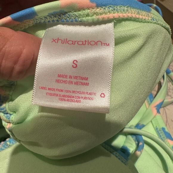 Xhilaration String Bikini Sorbet Green and Blue Animal Print Hot Tub Pool Beach - Picture 8 of 9